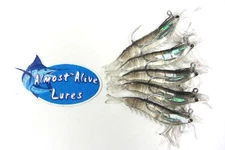 Almost Alive Lures Artificial Shrimp Lure Bait with Hook Black/Clear 5 Pack