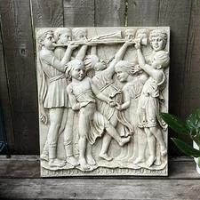 Caproni Bas Relief "Blast of the Horns" Sculpture Luca Robbia Frieze Plaque