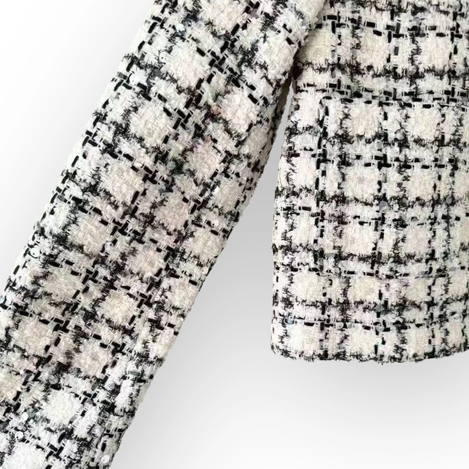 GIACCA CHANEL CHECK TWEED 40 taglia L