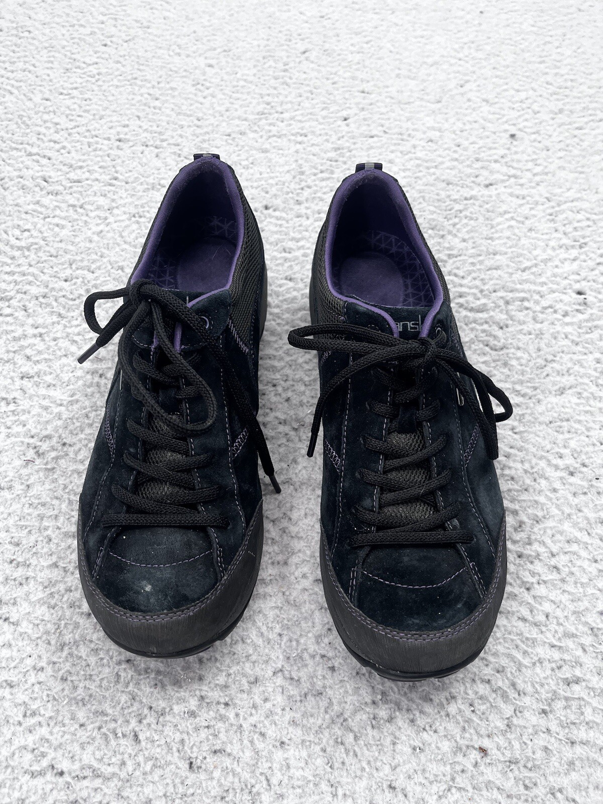 SAOLA Sneakers basse donna Dansko in pelle nera stringate suola vibram taglia 41