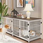 Oversized Strong Dog Crate Pet Cage Wood Tabletop End Side Table Home Furniture