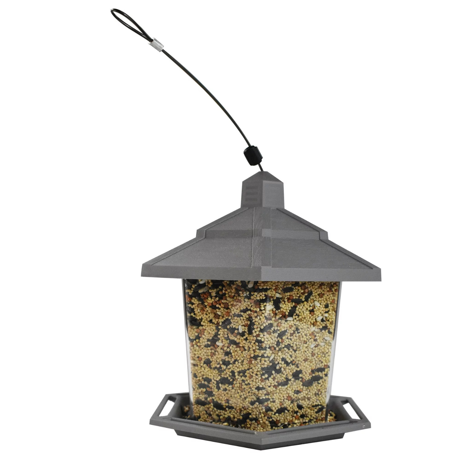 Pennington Earth Smart, Gray Plastic, Hopper Wild Bird Feeder, 2.5 lb