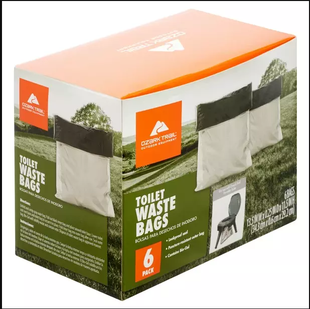 Portable toilet waste clearance bags