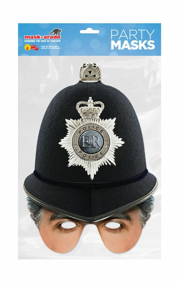 Policeman With Hat Party Mask Card A4 Fancy Dress London Police Britain - Image 2 of 3