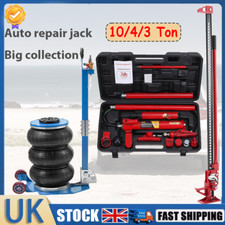 Pro 3-10 Ton Hydraulic Porta Power Jack Air Pump Lift Ram Body Frame Repair Set