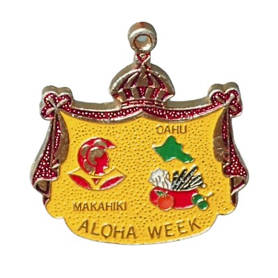 1974 Aloha Week Collector Hat Travel Lapel Pin Makahiki Oahu - No ...