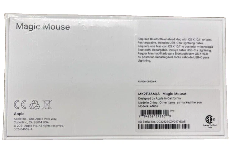 Apple Magic Mouse A1657 White, New in Sealed Box - Image 3 of 3