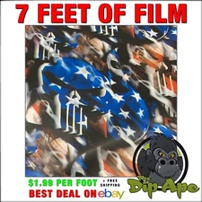 HYDROGRAPHIC FILM AMERICAN 7' x 20" of film hydro dip dipping DIP APE