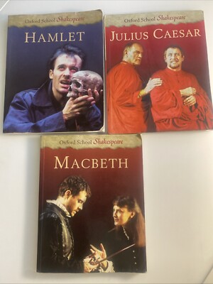 Set Of 3 Oxford School Shakespeare Hamlet Julius Macbeth ab5u