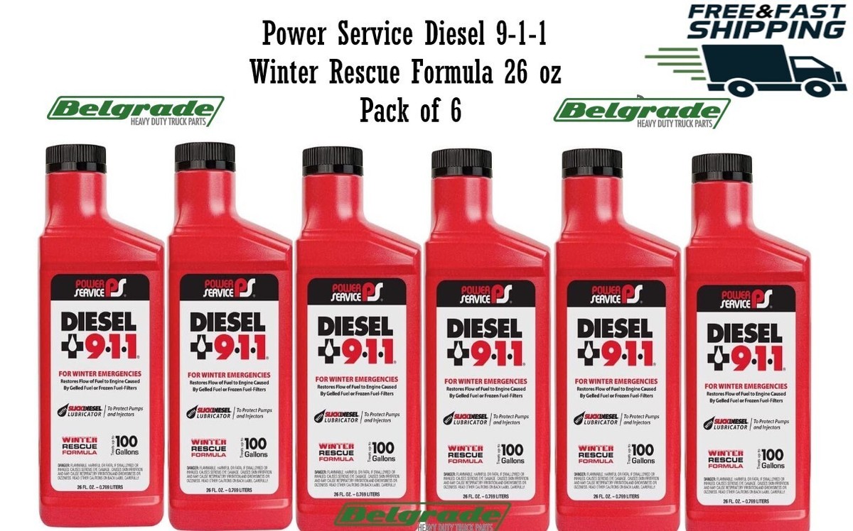 Power Service Diesel 9-1-1 Winter Rescue Formula 26 oz, Pack of 6
