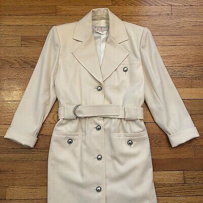 NWT Vintage YSL Yves Saint Laurent Cream Wool Belted Dress NWT Vintage YSL Yves Saint Laurent Cream Wool Belted Dress