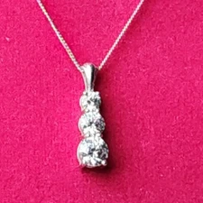 Chain with 2 Swarovski Zirconia Diamond Pendant 925  J. Francis 18"
