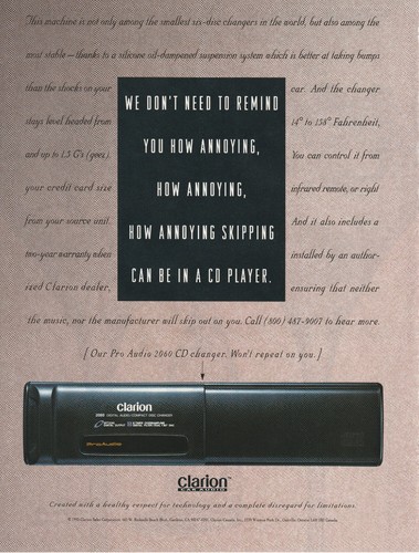 Vintage print back to back ad Alcohol, CD player Seagram’s Gin Clarion Car Audio - Picture 2 of 2