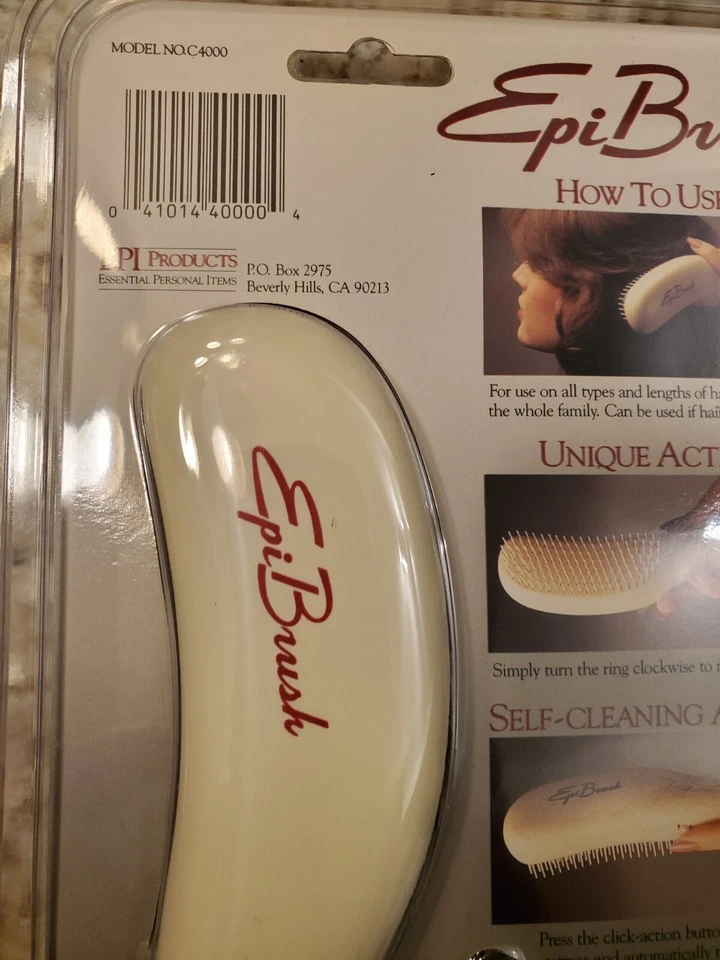  Epi Brush Products Beverly Hills 1980 tamaño completo autolimpieza NUEVO NOS beige F Foto 2 de 4