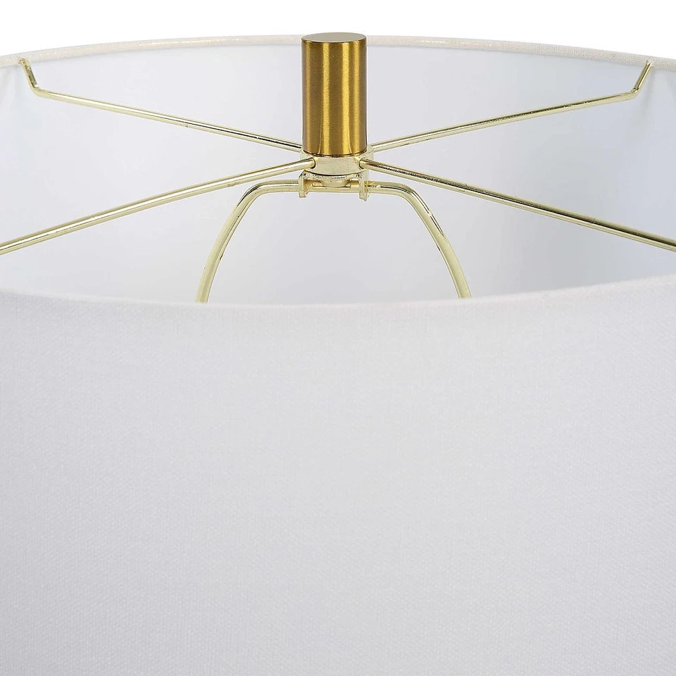 Elegant Gloss Moss Green Ceramic Gourd Shape Table Lamp 31 in Brass Gold Classic - Image 4 of 4