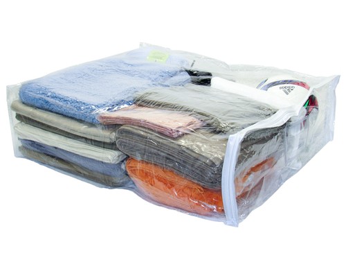 Paquete de 5 bolsas de almacenamiento de vinilo transparente con cremallera 24 x 27 x 7 para edredones y ropa de cama - Imagen 2 de 5