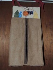 LAMBS  IVY TEAM SAFARI DIAPER STACKER SPORTS BASKETBALL MONKEY BROWN FAUX SUEDE