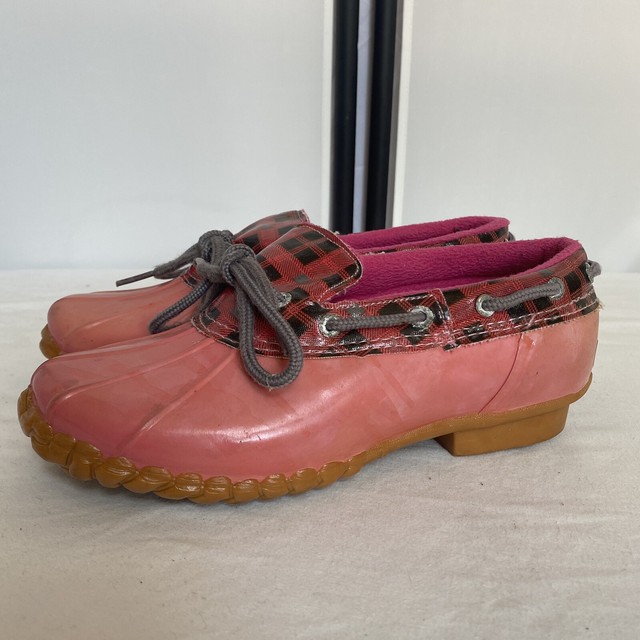 sperry rain boots pink