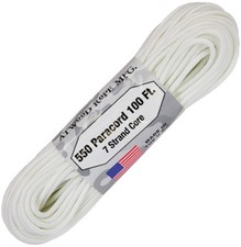 Atwood Rope MFG Parachute Cord 550 100ft. 7 Strand Core. Color: White RG1220H
