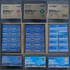 High Five Nitrile Examination Gloves Various Sizes - Powder-Free Textured