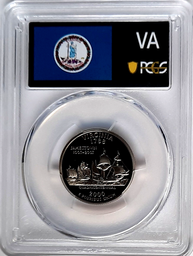 2000-S Clad Proof Virginia State Quarter-PCGS PR 70 DCAM-State Flag - Picture 3 of 4