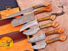 Custom HandMade FORGED DAMASCUS STEEL CHEF KNIFE SET Kitchen Knives 121
