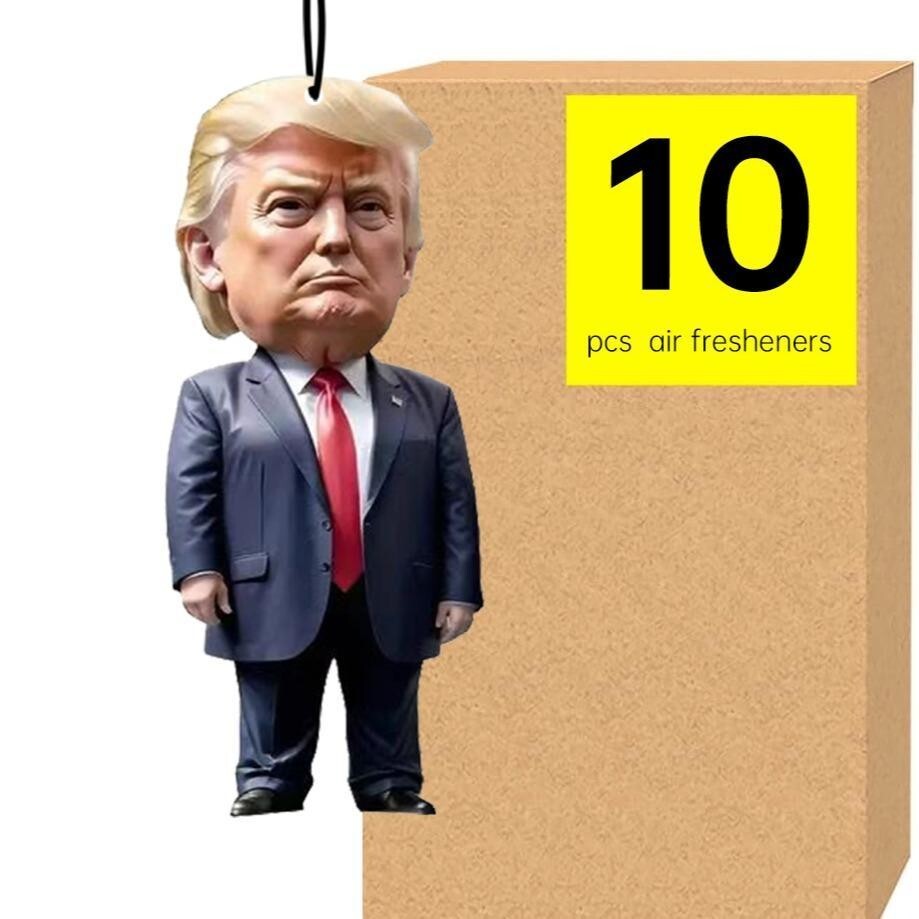 Trump Car Air Freshener – Funny Hanging Ornament for Auto & Home Gift  10 Pack