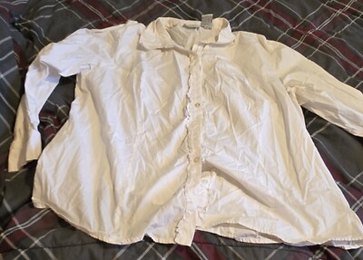 Vtg White Stag 22/24w white button up shirt