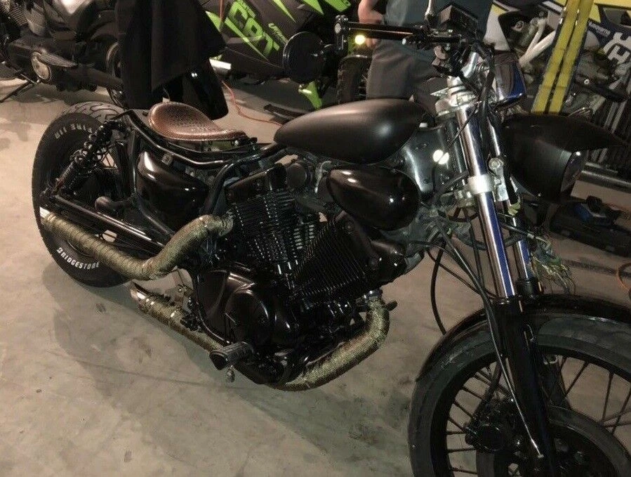 Silenciador de tubo de escape doble pulido para Yamaha Virago 535 XV535 1987-04 Foto 4 de 4