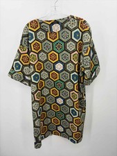 Pre-Owned Natori Green Size Large Floral Knee Length Short Sleeve Dress