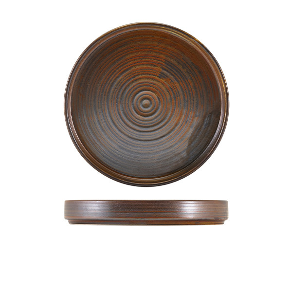 Terra Porcelain Rustic Copper Presentation Plate For Restaurant 20.5cm Pack of 6
