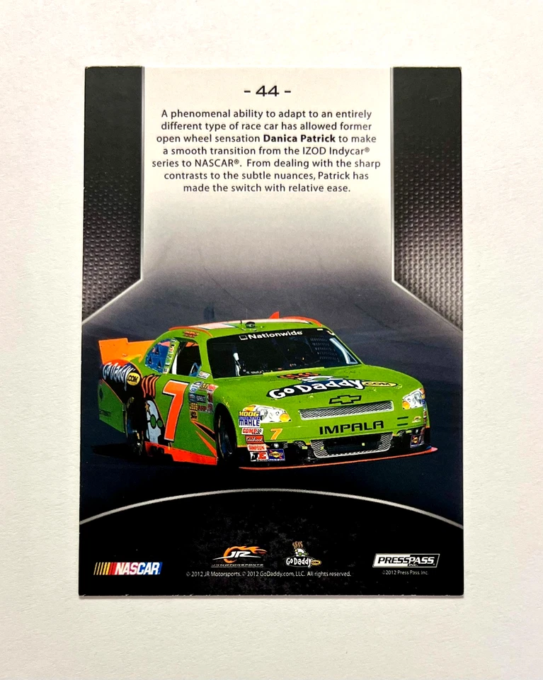Danica Patrick NASCAR 2012 Press Pass Redline #44 Autographed Signed - Image 3 of 3