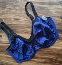Goddess 6090 Full Cup Support Bra Underwire Size 36G Royal Blue Mesh