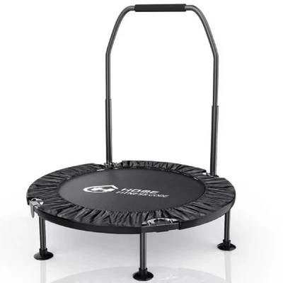 MARKENLOS Faltbares Mini-Fitness-Trampolin Indoor Outdoor Sport Rebounder mit Griff 150kg