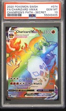 2020 POKEMON SWORD & SHIELD CHAMPION'S PATH #074 FULL ART/CHARIZARD VMAX PSA 10