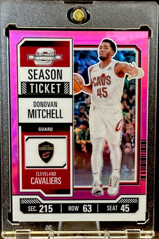 Donovan Mitchell 2023-24 Panini Contenders Optic Season Ticket Pink #47 /75