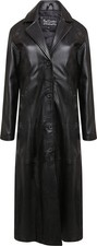 Women Black Genuine Lambskin Leather Stylish Trench Coat Casual Style Long Coat