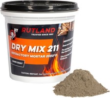 Rutland Dry Mix 211 Refractory Mortar 2.5 Pound - USA-Made High gray 