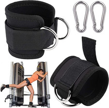 2 Stück Fußschlaufen Kabelzug Mit D-Ringen Fußmanschetten Karabiners, Für Gesäß-