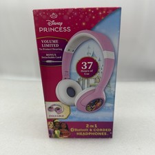 Disney Princess Headphones Bluetooth  Corded Kid Safe Volume Limiting New 