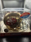 Joe Montana Signed Riddell Chrome Mini Helmet 49ers HOF Mounted Memories COA