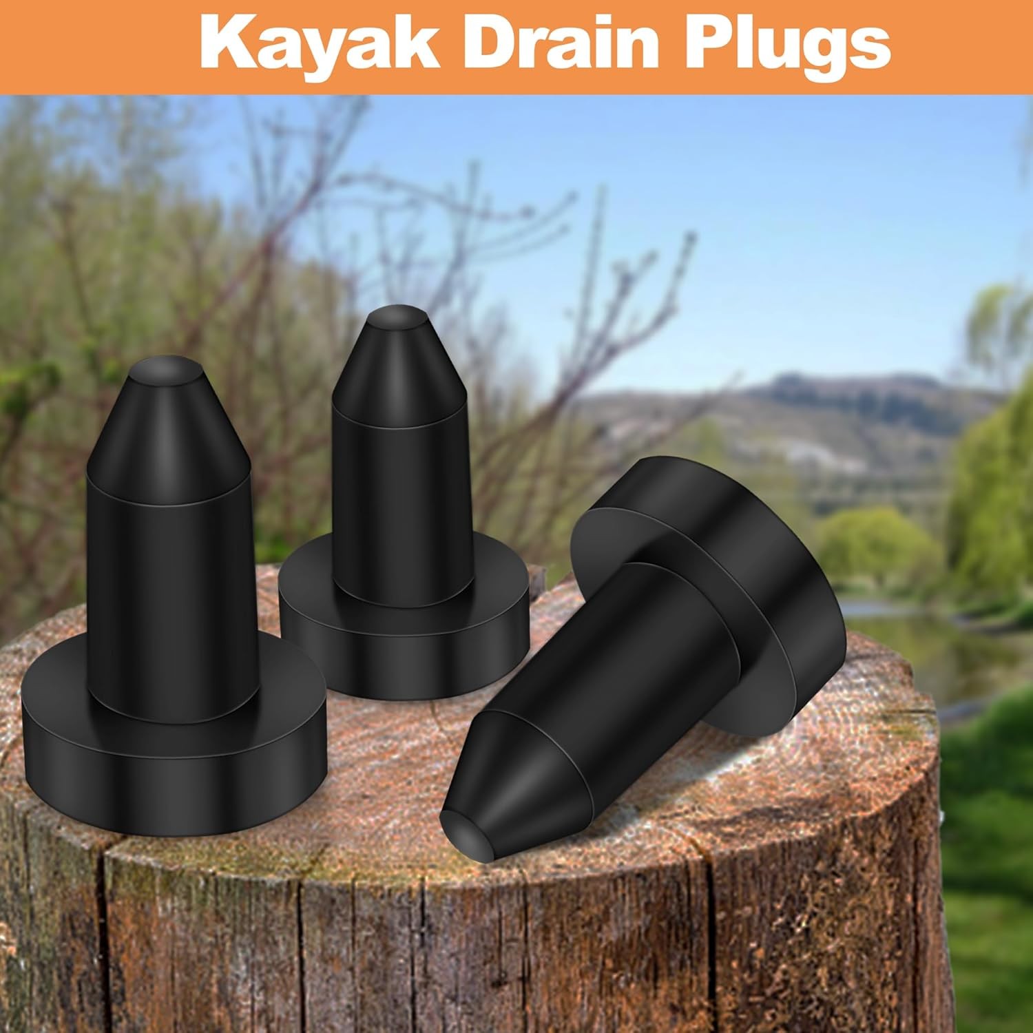 4 Pack 1/2" Kayak Drain Plug Push for Sundolphin Pelican Kayaks Pond Prowler... 