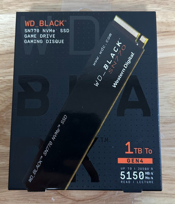 WD_BLACK - 1TB SN770 - NVMe Gen4 - M.2 2280 5150 MB/s Internal Gaming SSD NEW