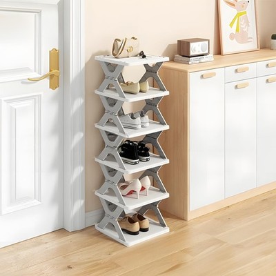 6 Tier Kids Shoe Rack, Collapsible Shoe Rack for Kids' Rooms, Foldable Vertic...