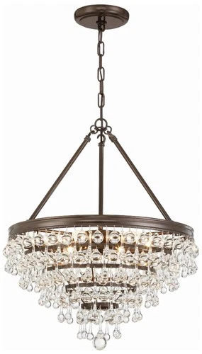 Calypso 20" Wide Crystal Vibrant Bronze Chandelier - Picture 2 of 7