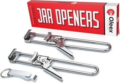 Oleex Jar Opener for Weak Hands (x2) with Keychain Bottle Cap Opener. Easy Ja...