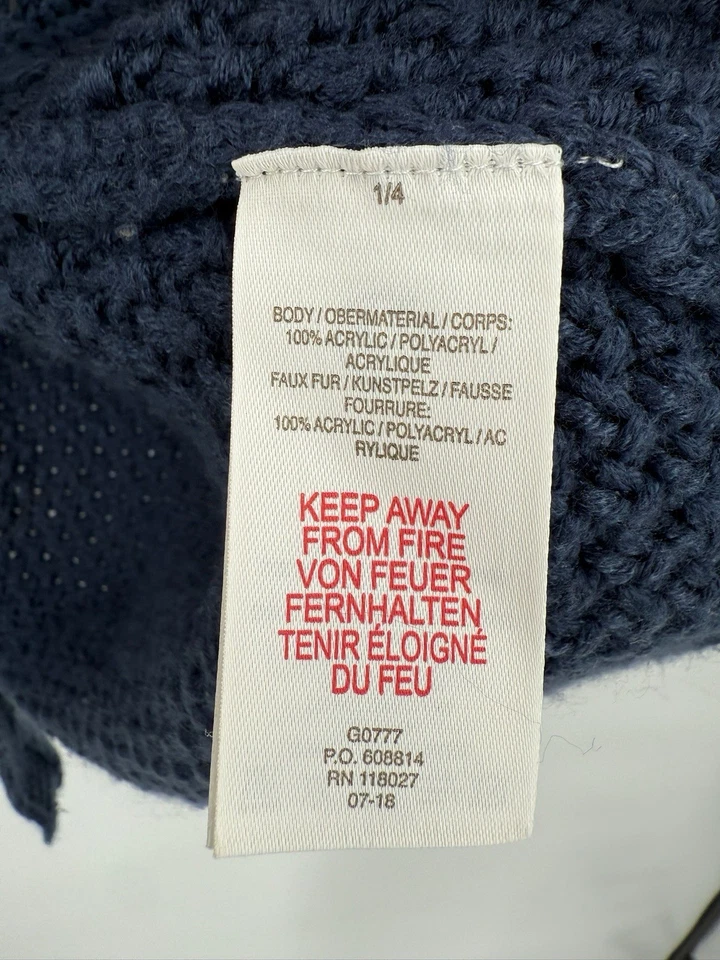 Мини Boden девочек темно-синий свитер на пуговицах с Pom Pom капюшон размер 9-10 лет - Изображение 4 из 4