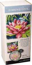 Dimensions Latch Hook Kit 12"X12"-Dragonfly Water Lily