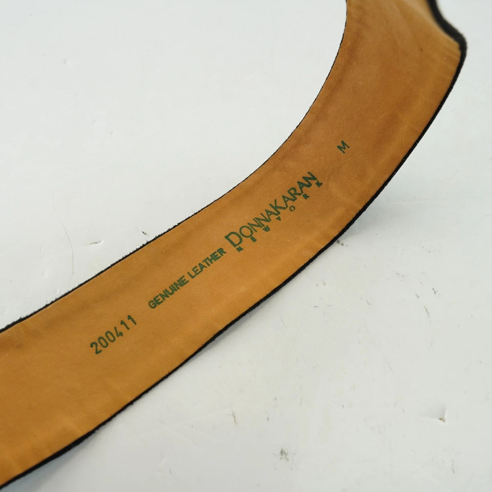 Vintage Donnan Karan M 200411 gamuza negra con hebilla de cuero color dorado Foto 3 de 4