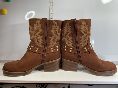 Sun And Stone Norahhf Moto Mid Shaft Zip Up Boots Sz 9 NEW